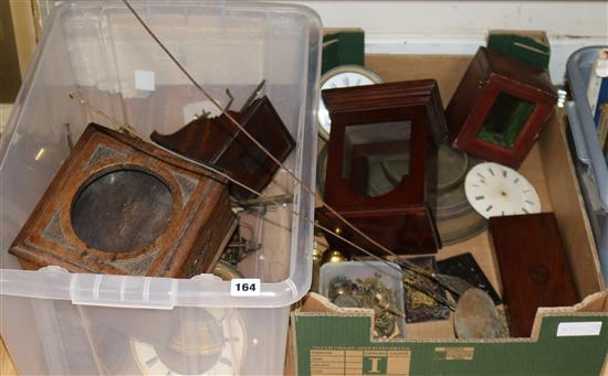 Two boxes of mixed clock parts